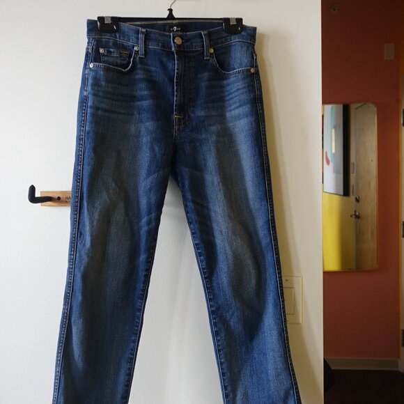 7 for all Mankind High Waist Cropped Straight Jeans 28 - Picture 10 of 16